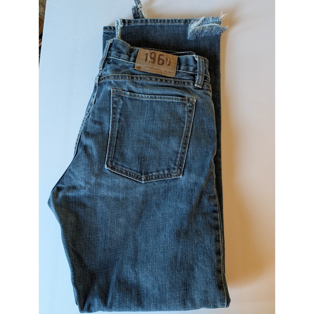 Worn Gap 1969 Thrashed Vintage Grunge Straight Leg 100% Cotton 32x32 Distressed